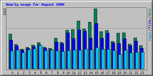 Hourly usage for August 2008