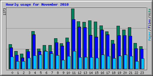 Hourly usage for November 2010