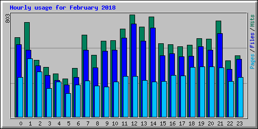 Hourly usage for February 2018