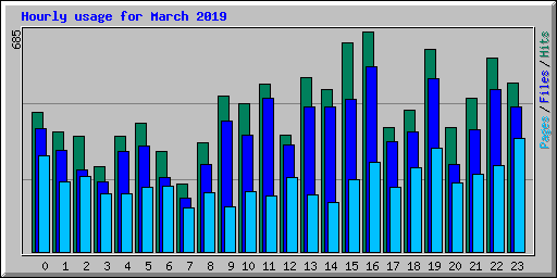 Hourly usage for March 2019
