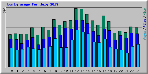 Hourly usage for July 2019